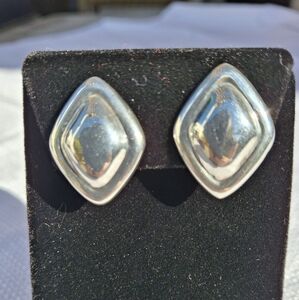 925 Silver Geometric Clip On Earrings